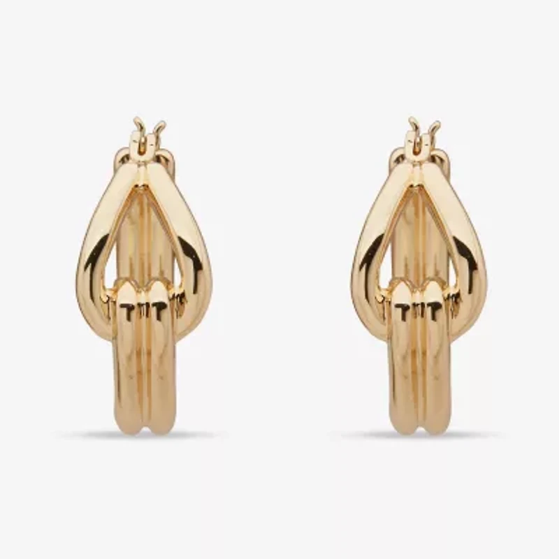 Worthington Gold Tone Womens 26.1mm Hoop Earrings