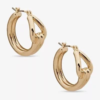 Worthington Gold Tone Womens 26.1mm Hoop Earrings