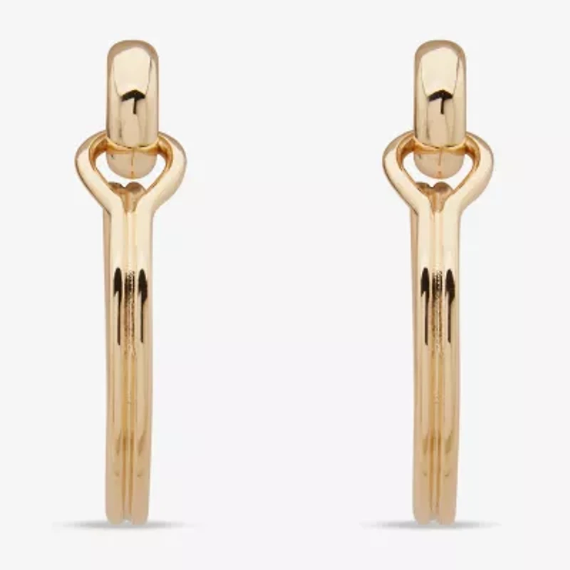 Worthington Gold Tone Womens 50.8mm Hoop Earrings