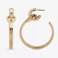 Worthington Gold Tone Womens 50.8mm Hoop Earrings
