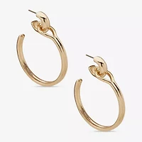 Worthington Gold Tone Womens 50.8mm Hoop Earrings