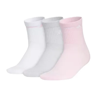 adidas Cushion Sport Womens Multi-Pack 3 Pair Quarter Ankle Socks