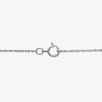 Womens Diamond Accent Lab Created Gemstone 10K White Gold Cross Pendant Necklace