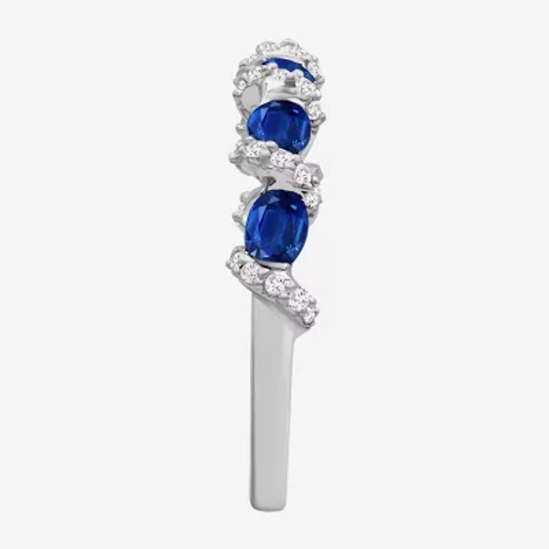 Womens Gemstone & 1/6 CT. T.W. Natural Diamond 10K Gold Oval Band