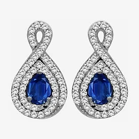 Womens Pear-cut Gemstone & 1/4 CT. T.W. Natural Diamond 10K Gold Drop Earrings