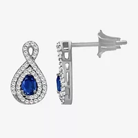Womens Pear-cut Gemstone & 1/4 CT. T.W. Natural Diamond 10K Gold Drop Earrings