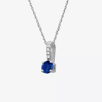 Womens Diamond Accent Gemstone 10K Gold 18 Inch Pendant Necklace