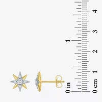 Starburst (Gh / Si2 I1) 1/6 CT. T.W. Lab Grown White Diamond 10K Gold 10.3mm Star Stud Earrings