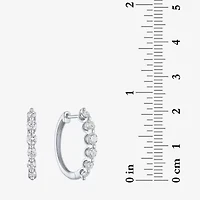 (G-H/Si2-I1) Womens 1 CT. T.W. Lab Grown White Diamond 10K White Gold 19.7mm Hoop Earrings