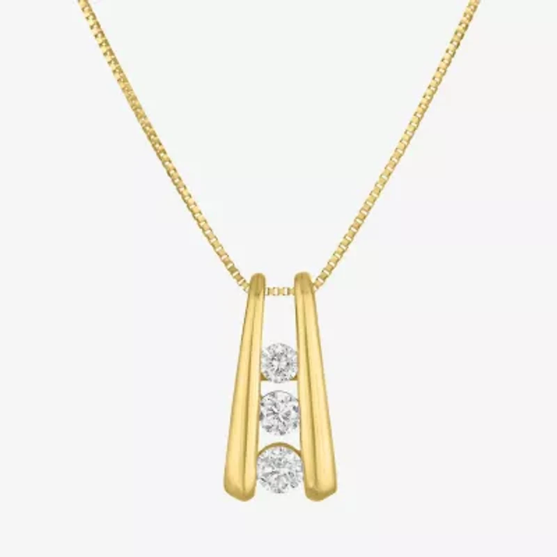 Gh / Si2 I1) Womens 1/ CT. T.W. Lab Grown White Diamond 10K Gold 16 Inch Pendant Necklace