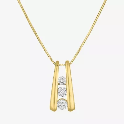 Gh / Si2 I1) Womens 1/6 CT. T.W. Lab Grown White Diamond 10K Gold 16 Inch Pendant Necklace