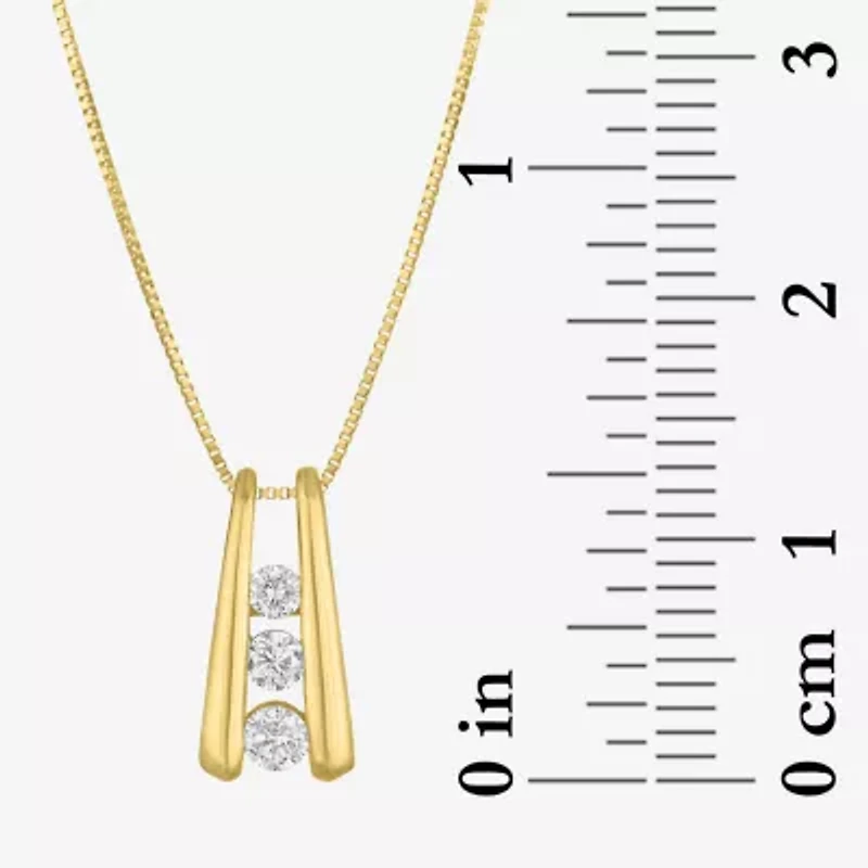 Gh / Si2 I1) Womens 1/ CT. T.W. Lab Grown White Diamond 10K Gold 16 Inch Pendant Necklace