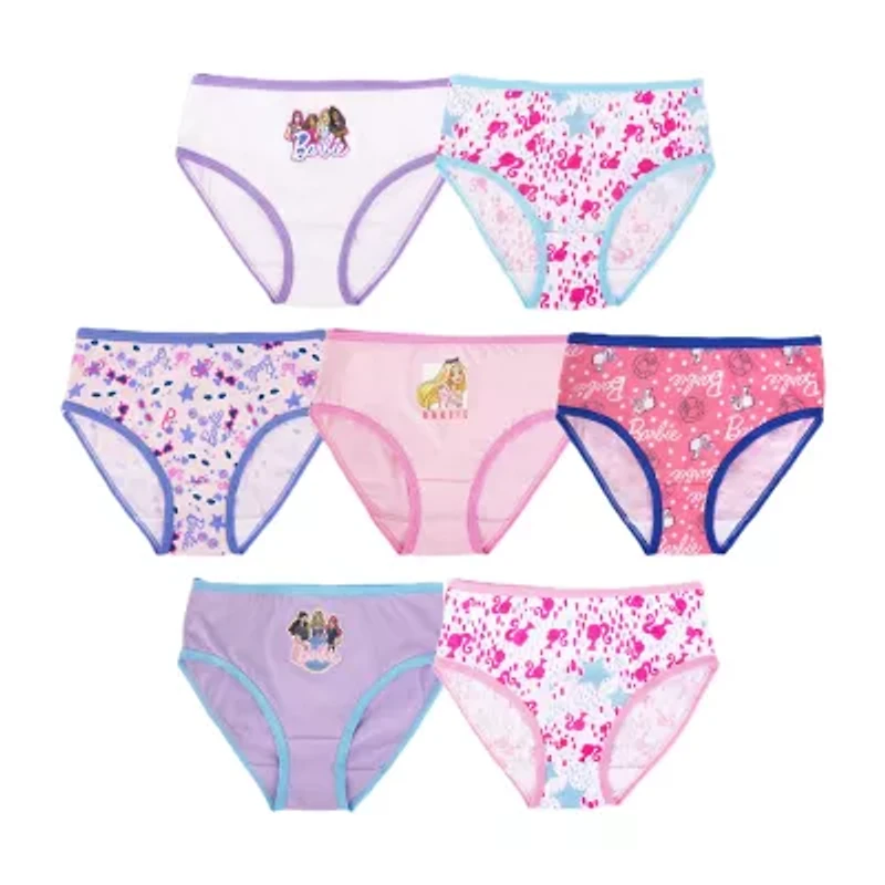 Little & Big Kid Girls Barbie 7 Pack Brief Panty Gup5812