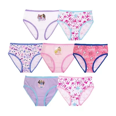 Little & Big Kid Girls Barbie 7 Pack Brief Panty Gup5812