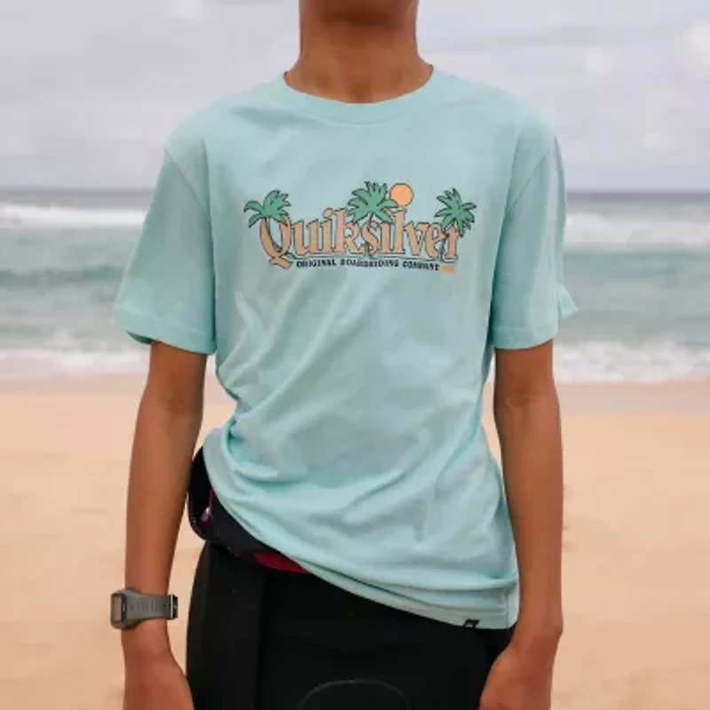 Quiksilver Big Kid Boys Crew Neck Short Sleeve Regular Fit Graphic T-Shirt