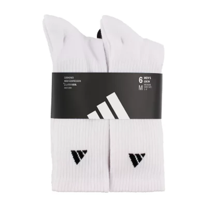 adidas Mens 6 Pair Crew Socks