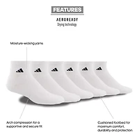 adidas Mens 6 Pair Quarter Ankle Socks
