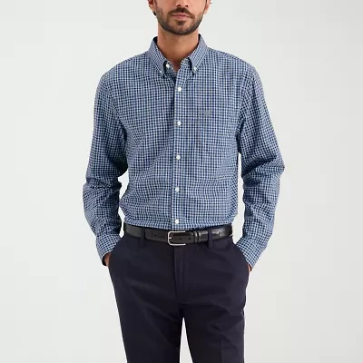 Dockers Stain Defender Mens Long Sleeve Regular Fit Button-Down Shirt
