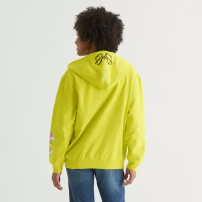 Cosplay Womens Long Sleeve Grinch Fleece Zipper Juniors Hoodie