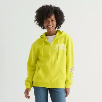 Cosplay Womens Long Sleeve Grinch Fleece Zipper Juniors Hoodie