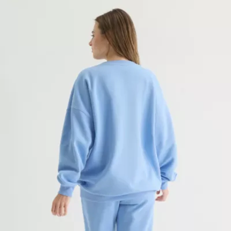 Stitch Crew Sweatshirt Womens Neck Long Sleeve Embroidered Lilo & Juniors