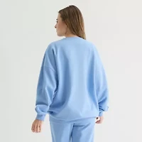 Stitch Crew Sweatshirt Womens Neck Long Sleeve Embroidered Lilo & Juniors