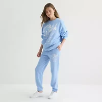 Stitch Crew Sweatshirt Womens Neck Long Sleeve Embroidered Lilo & Juniors