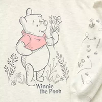 Winnie The Pooh Varsity Crew Sweatshirt Womens Neck Long Sleeve Embroidered Juniors