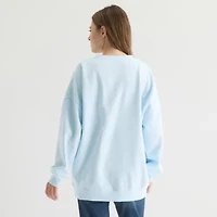 Cinderella 75th Anniversary Oversized Sweatshirt Womens Crew Neck Long Sleeve Embroidered Princess Juniors