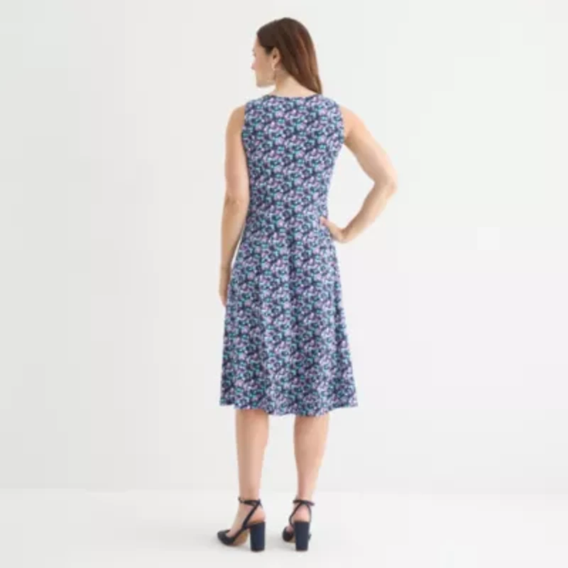 Danny & Nicole Womens Floral Midi Jacket Dress