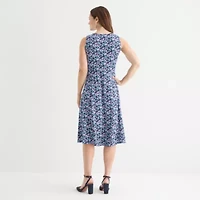 Danny & Nicole Womens Floral Midi Jacket Dress