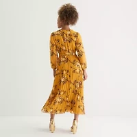 Studio 1 Womens 3/4 Sleeve Floral Maxi Dress