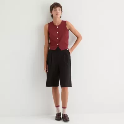 by&by Womens Crew Neck Sleeveless Juniors Blouse