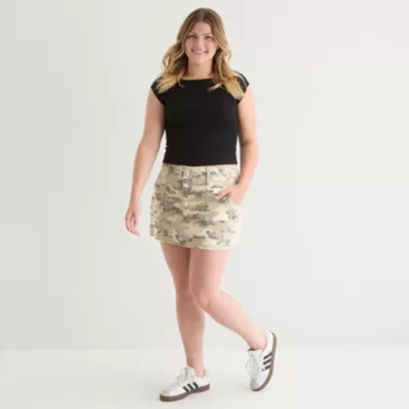 Arizona Womens Denim Skirt-Juniors Plus