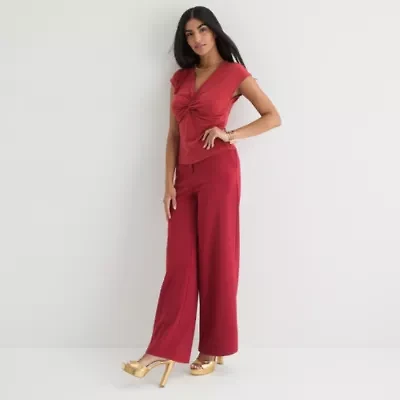 Bold Elements Womens V Neck Short Sleeve Blouse