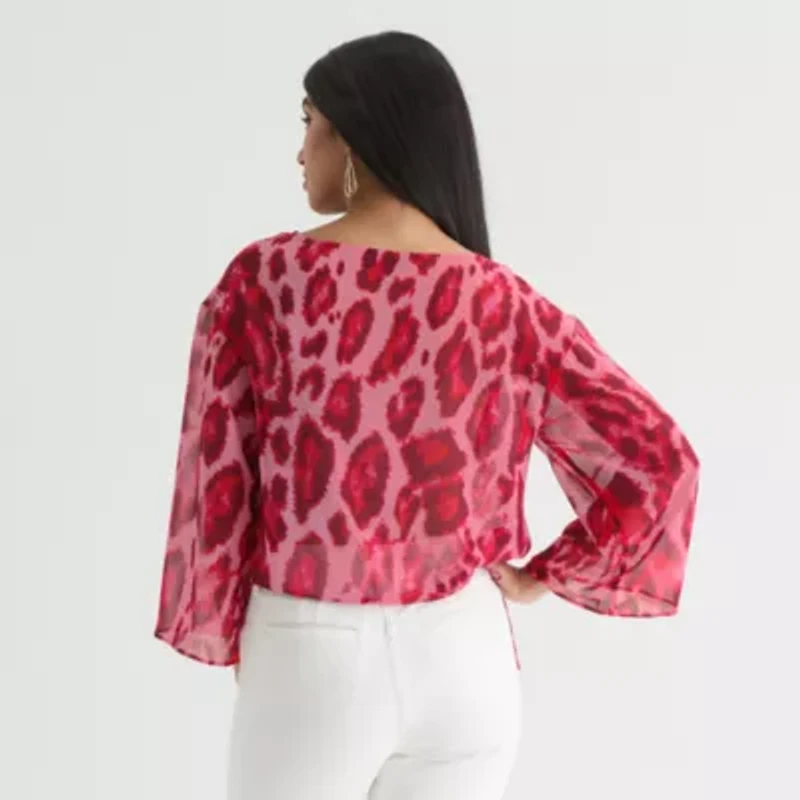 Bold Elements Womens Crew Neck Long Sleeve Blouse