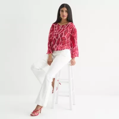Bold Elements Womens Crew Neck Long Sleeve Blouse
