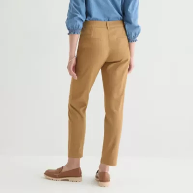 St. John's Bay Womens Stretch Fabric Ankle High Rise Trouser