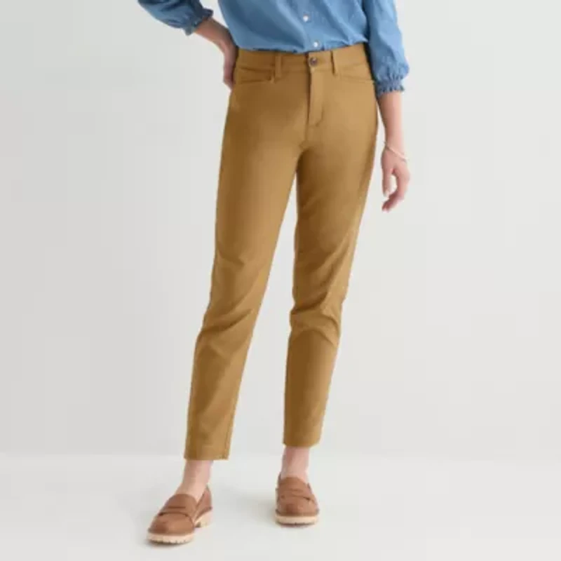 St. John's Bay Womens Stretch Fabric Ankle High Rise Trouser