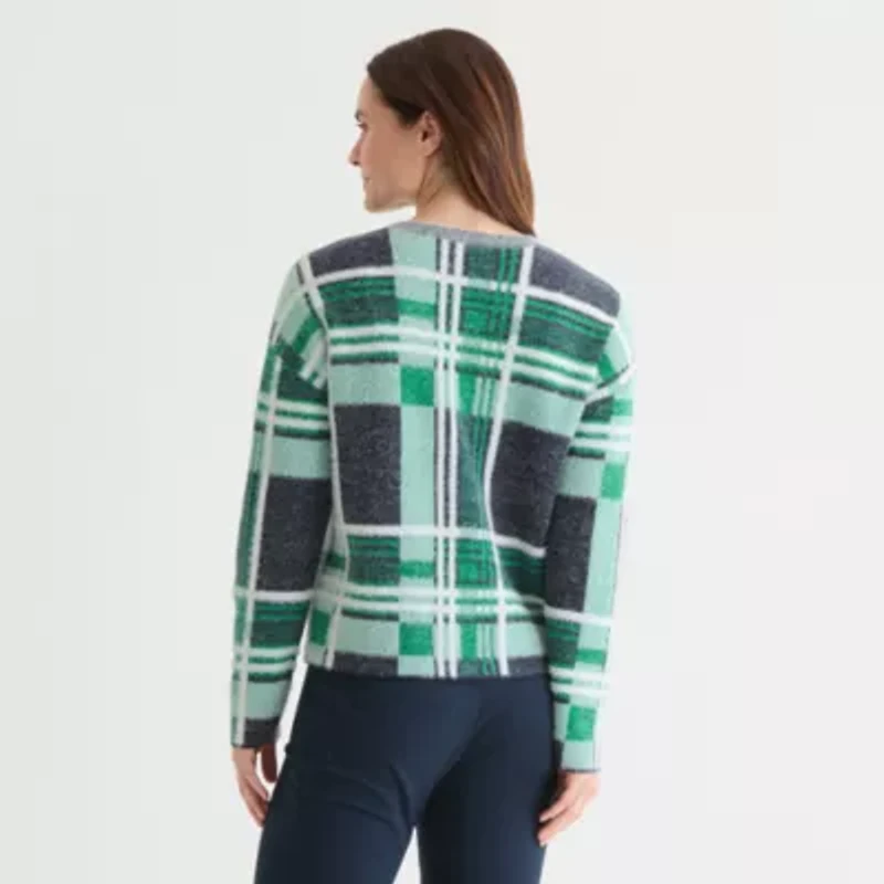 Liz Claiborne Womens Crew Neck Long Sleeve Pullover Sweater