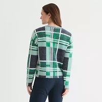 Liz Claiborne Womens Crew Neck Long Sleeve Pullover Sweater