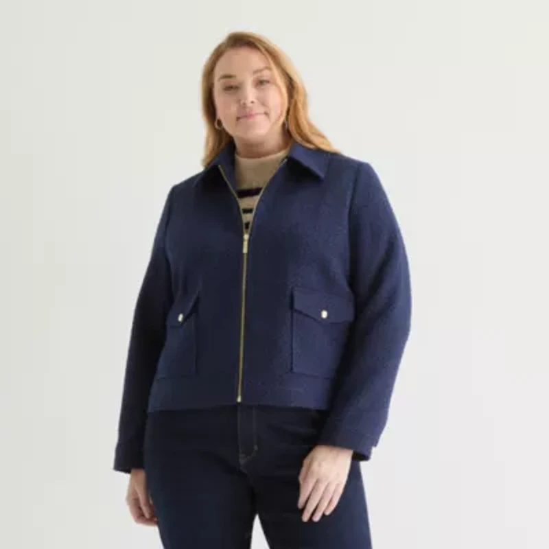 Liz Claiborne Womens Lightweight Plus Work Jacket