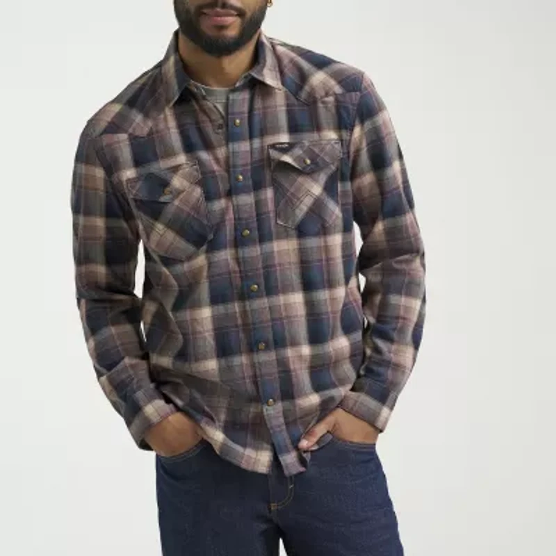 Wrangler Broken Twill Mens Long Sleeve Regular Fit Button-Down Shirt