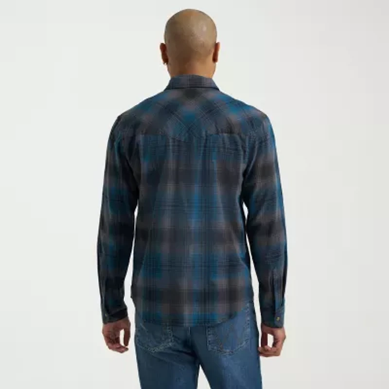 Wrangler Broken Twill Mens Long Sleeve Regular Fit Button-Down Shirt