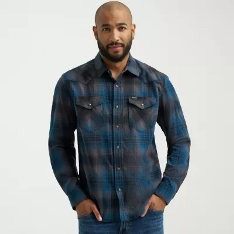 Wrangler Broken Twill Mens Long Sleeve Regular Fit Button-Down Shirt