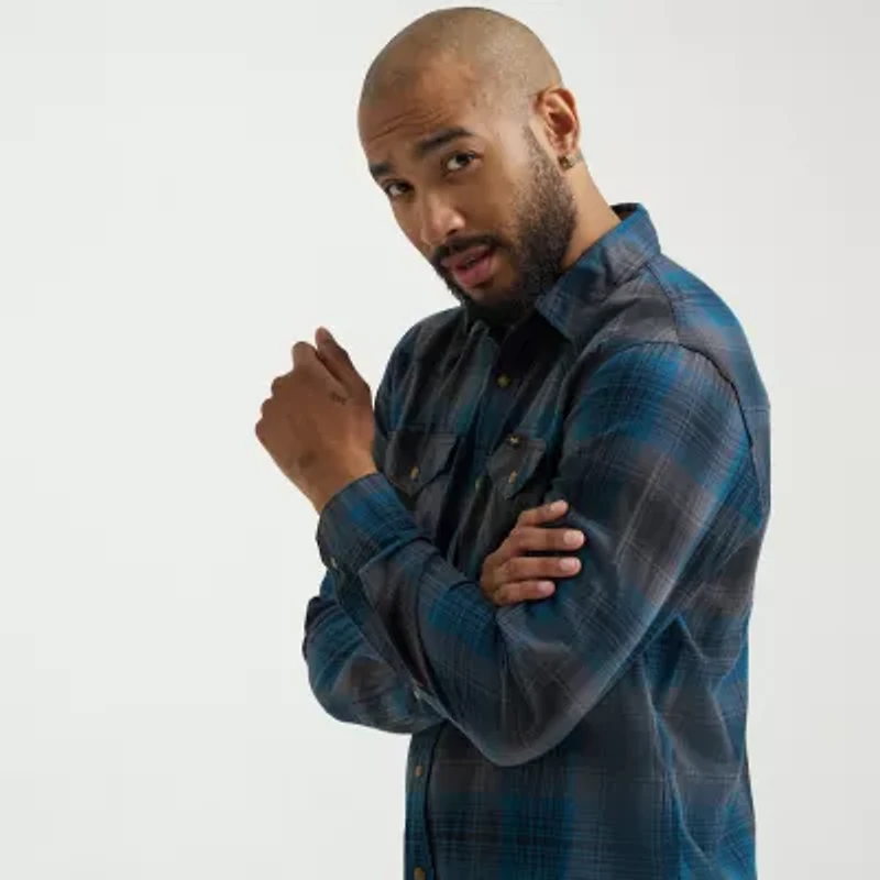 Wrangler Broken Twill Mens Long Sleeve Regular Fit Button-Down Shirt