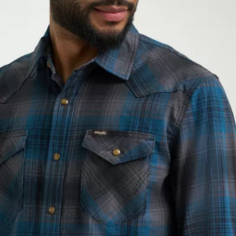 Wrangler Broken Twill Mens Long Sleeve Regular Fit Button-Down Shirt