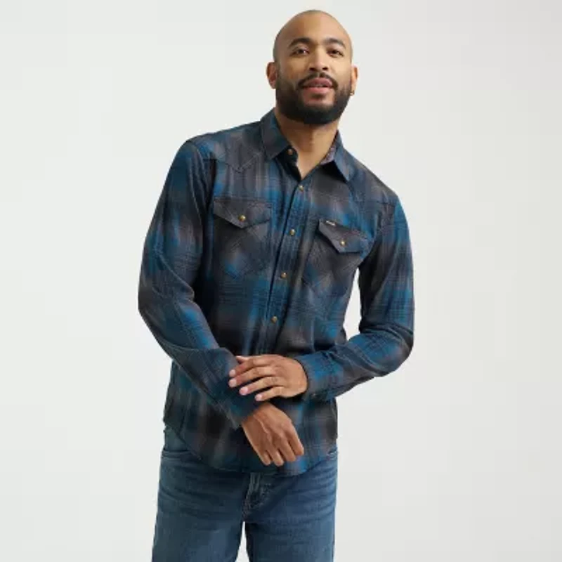Wrangler Broken Twill Mens Long Sleeve Regular Fit Button-Down Shirt