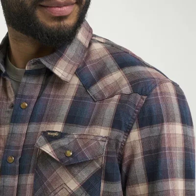 Wrangler Broken Twill Mens Long Sleeve Regular Fit Button-Down Shirt