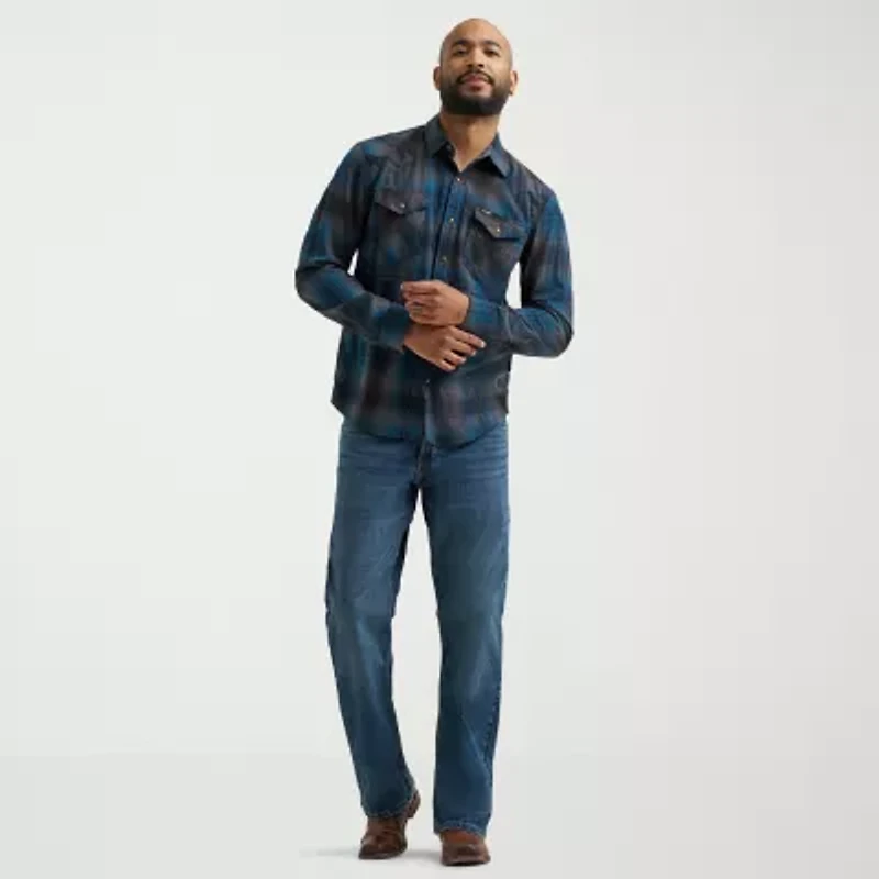 Wrangler Broken Twill Mens Long Sleeve Regular Fit Button-Down Shirt